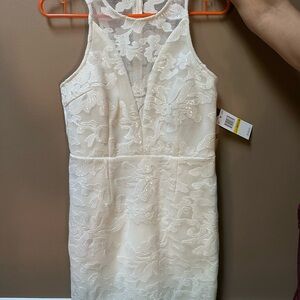 Brand New Gianni Bini Cream Sleeveless Halter Sheath Dress